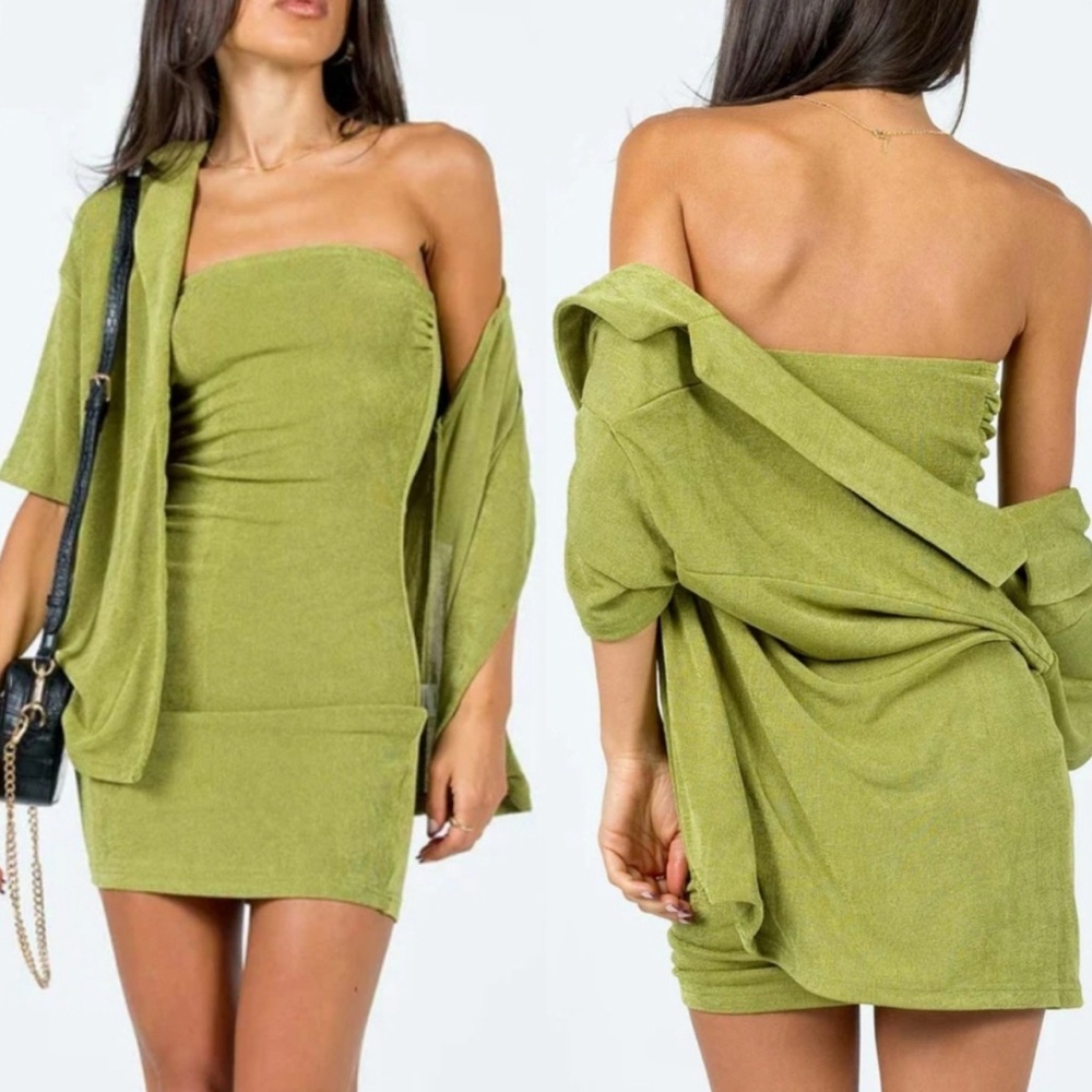 NWT Princess Polly Green Misha Stretchy 2-Piece Dress Set Small